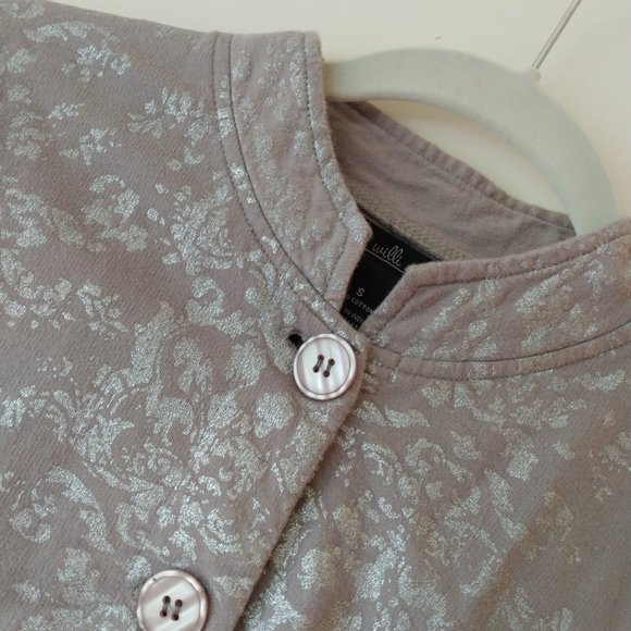 🚫SOLD🚫 Willi Smith Cotton jacket button down size Small Grey Antique Silver - Picture 7 of 12